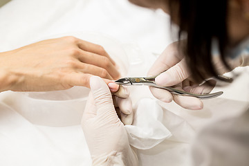 Image showing Manicure process in a beauty salon