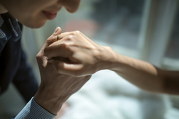 Image showing Hands newlyweds