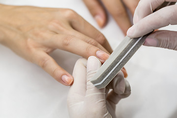 Image showing Photograph potsesse manicure in a beauty salon.