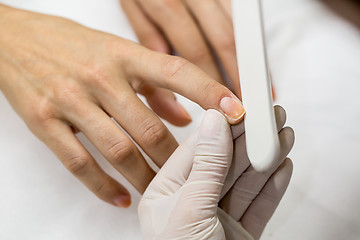 Image showing Photograph potsesse manicure in a beauty salon.