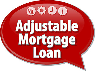 Image showing Adjustable Mortgage Loan Business term speech bubble illustratio