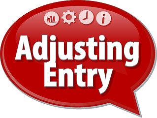 Image showing Adjusting Entry Business term speech bubble illustration