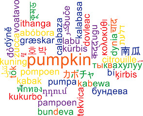 Image showing Pumpkin multilanguage wordcloud background concept