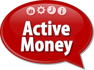 Image showing Active Money Business term speech bubble illustration