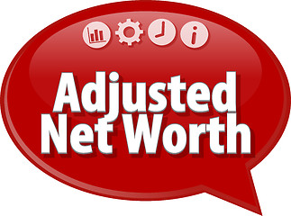 Image showing Adjusted Net Worth Business term speech bubble illustration