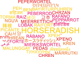 Image showing Horseradish multilanguage wordcloud background concept