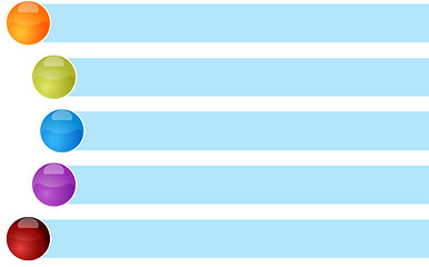 Image showing Five Blank business diagram circular relationship curved bullet 