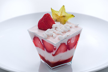 Image showing strawberry frozen yogurt cake