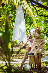 Image showing bride preparing