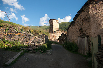 Image showing Towers in mountain village