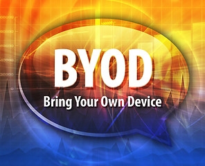 Image showing BYOD acronym definition speech bubble illustration