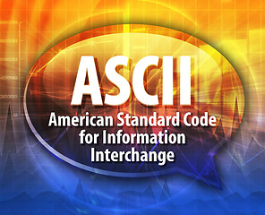 Image showing ASCII acronym definition speech bubble illustration