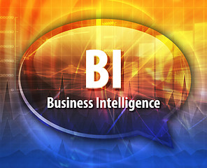 Image showing BI acronym definition speech bubble illustration
