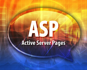 Image showing ASP acronym definition speech bubble illustration