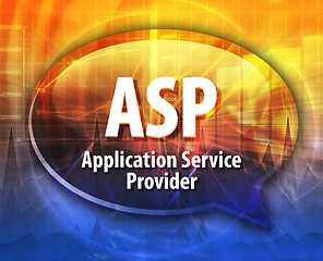 Image showing ASP acronym definition speech bubble illustration