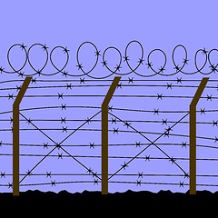 Image showing Barbed Wire Fence