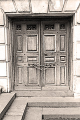 Image showing door st paul cathedral in london england old construction and re