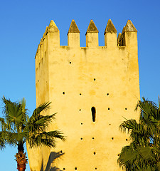 Image showing old ruin in     brown construction  africa   street lamp