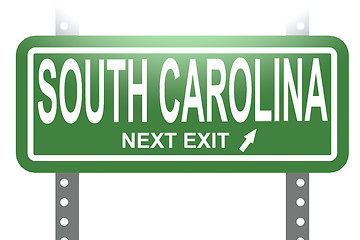 Image showing South Carolina green sign board isolated