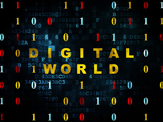 Image showing Information concept: Digital World on Digital background