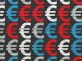 Image showing Banking concept: Euro icons on wall background