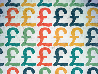 Image showing Money concept: Pound icons on Digital Paper background
