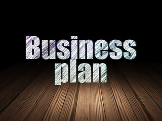 Image showing Finance concept: Business Plan in grunge dark room