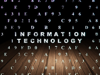 Image showing Data concept: Information Technology in grunge dark room