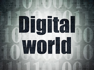 Image showing Information concept: Digital World on Digital Paper background