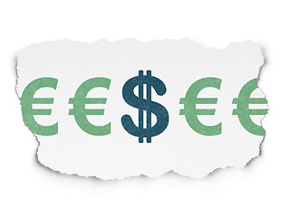 Image showing Currency concept: dollar icon on Torn Paper background