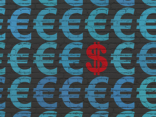 Image showing Currency concept: dollar icon on wall background