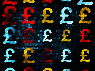 Image showing Money concept: Pound icons on Digital background