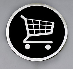 Image showing shopping trolley storage point