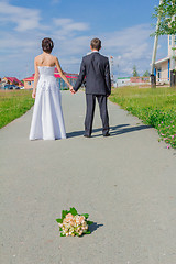 Image showing Portrait of the bride and groom 