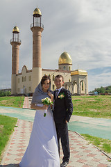 Image showing Portrait of the bride and groom   