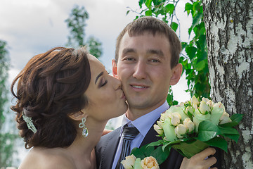 Image showing Portrait of the bride and groom 