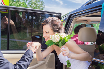 Image showing Portrait of the bride and groom 