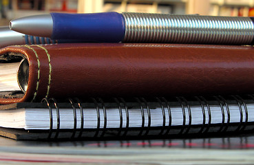 Image showing Office stuff on a desk