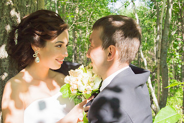 Image showing Portrait of the bride and groom 