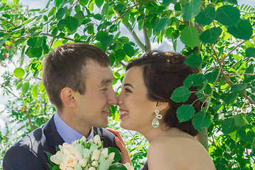 Image showing Portrait of the bride and groom 