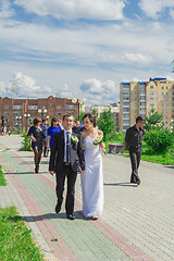 Image showing Portrait of the bride and groom   