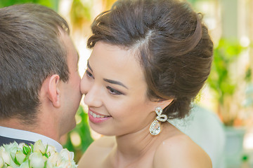 Image showing Portrait of the bride and groom   