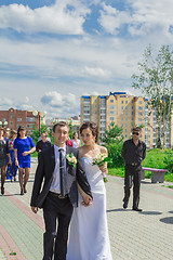 Image showing Portrait of the bride and groom   