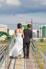 Image showing Portrait of the bride and groom 