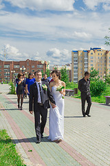 Image showing Portrait of the bride and groom   