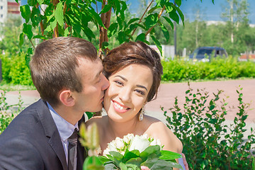 Image showing Portrait of the bride and groom 