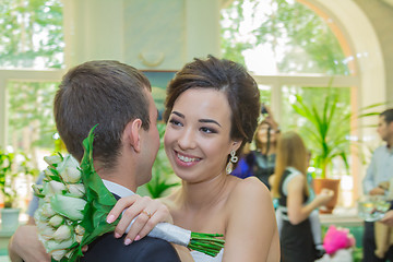 Image showing Portrait of the bride and groom   