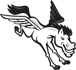 Image showing Pegasus Flying Horse Cartoon