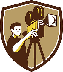 Image showing Movie Director Movie Film Camera Shield Retro