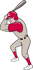 Image showing Baseball Player Batting Isolated Cartoon